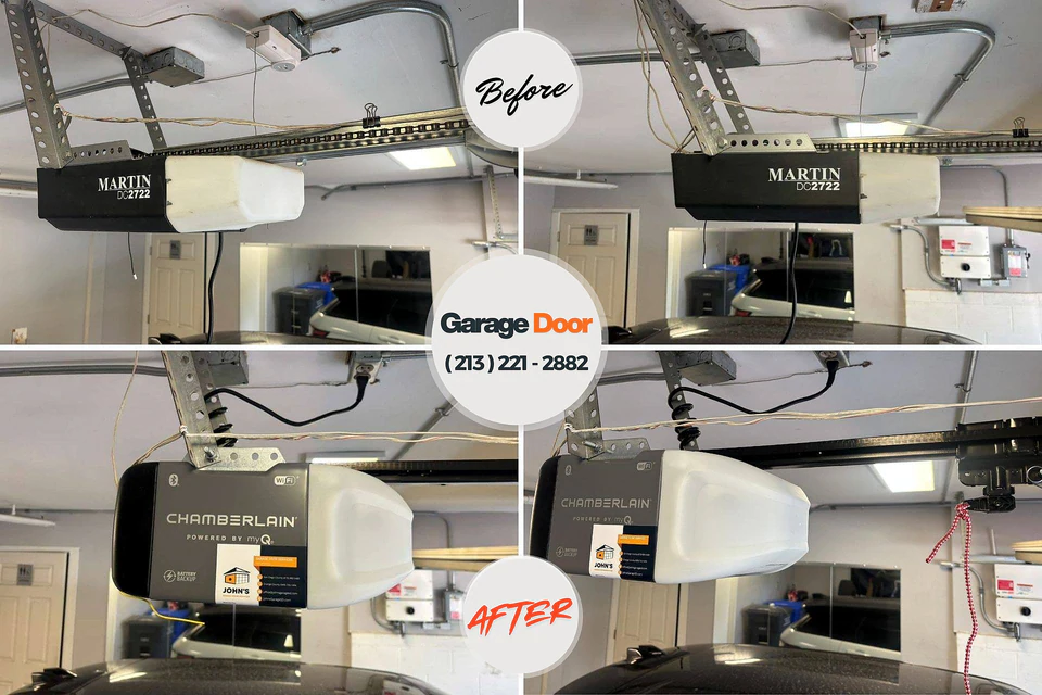 Before and after: garage door repair Millbury, OH